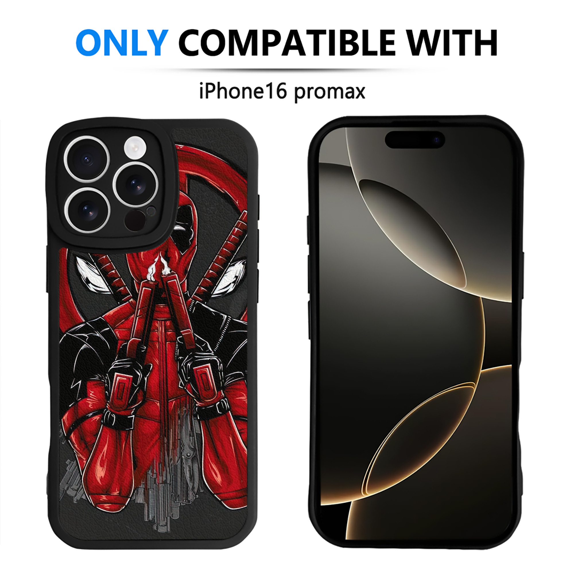 （画像用） Deadpool デッドプール 【iPhone 16シリーズ対応】シリコンスマホケース（レザー調） 材質：シリコン